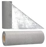AmaCasa Vlies Tischband Tischläufer für Hochzeiten, Kommunionen, Taufen und Allen Feierlichkeiten Maße: 17,5cm/25m Rolle (Hellgrau, Vlies)