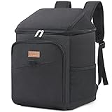 Lifewit 26L, 34 Dosen, isolierte Kühltasche, Große kühlrucksack, auslaufsichere tragbare Lunchtasche, weiche Kühlbox für Outdoor, Picknick, Strand, BBQ, Camping, Reisen, Familie, Schwarz