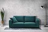 Meble Roberto Velvet Sofa 3 Sitzer Granada 226 cm, Couch mit Kissen, Klassisches Design, Wohnzimmer Sofas & Couches, Couchgarnitur, Polstersofa Farbe: Grün