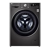 LG F4WV708P2BA, Klasse A, Frontlader-Waschmaschine 8 kg, Wi-Fi, AI Direct Drive, Tiefenreinigung mit Dampf, TurboWash 360°, TRIPLE A, Außentür aus gehärtetem Glas, 62x60x85 cm ꟷ Metallic Black Steel