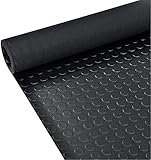 uyoyous Noppen Gummimatte Meterware Schutzmatte Noppenmatte Bodenmatte 100 x 500 cm Flachnoppen rutschfest Gummiläufer für Fabrik, Garage, Werkbank | Stärke: 3mm | Schwarz