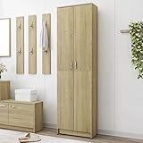 LEDSIX Möbelset Flur Kleiderschrank Sonoma Eiche 55x25x189 cm Holzschrank & Aufbewahrung