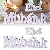 Chrees Dekoration Eid Mubarak 40 x 12 x 1 (weiß)