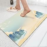 Badezimmerteppich Super Absorbierende Rutschfester Badematte, Badematten Badteppich 60x100cm Badvorleger Extra DüNn Schnelltrocknende Waschbare Badematte Home Rug, Badmatte Bodenmatte Floor Mat Berg