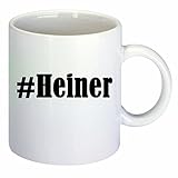 Kaffeetasse #Heiner Hashtag Raute Keramik Höhe 9,5cm ? 8cm in Weiß