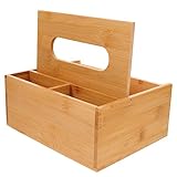 HEMOTON Boxfach Aufbewahrungsbox Auto-Taschentuchhalter Tv-Fernbedienungshalter Make-Up-Behälter Fernbedienungshalter Für Tischservietten-Organizer-Box Nachttisch-Aufbewahrung Holz
