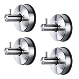 YOHOM Vakuum Saugnapf Haken Badezimmer Handtuchhaken Bad Saughaken Edelstahl Wandhaken Handtuchhalter Saugnapf Extra Stark tür Fenster Kleiderhaken Bademantelhaken Dusche Küche Ohne Bohren 4 Stück