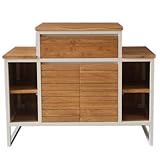 Waschbeckenunterschrank Marcia Teak Massivholz Breite vom Unterschrank 105 cm