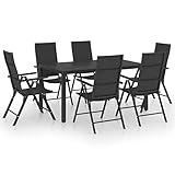 Gartenmöbel Set 5/7-TLG Garten-Essgruppe Schwarz und Braun Gartengarnitur Sitzgruppe Gartenset Sitzgarnitur Lounge Gartentisch Esstisch Tisch Stühle Gartenstuhl