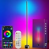 Royana LED Stehlampe, 55'' RGB LED Stehleuchten Wohnzimmer, Ecklampe LED mit Fernbedienung und Bluetooth App, Farbwechsel LED Standleuchte mit Musik-Sync, Moderne Stehlampe Dimmbar für Schlafzimmer