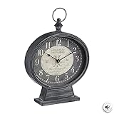 Standuhr aus Metall H 45 cm - Grau - Atmosphera créateur d'intérieur