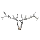 Invicta Interior Design Wanddekoration Alu Geweih Hirsch VEADO 90cm Deko Kopf Statue Accessoire