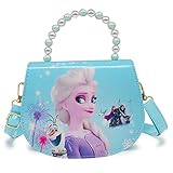 Babioms Kinderhandtasche, Eiskönigin Kinder Umhängetasche, für Mädchen zum Ausgehen oder Reisen, Anna und ELSA Schulter-Tasche（18 * 15 * 7cm）