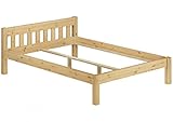 Erst-Holz® Ehebett Doppelbett 180x200 Massivholzbett Kiefer Natur Futonbett ohne Rollrost 60.38-18 oR