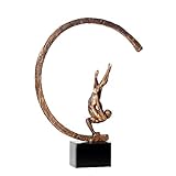 SDBRKYH Gymnastik Sport Statue, Abstrakte Kunst Skulptur Athlet Metall Retro Home Collection Modell Geschenk H61cm