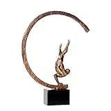 SDBRKYH Gymnastik Sport Statue, Abstrakte Kunst Skulptur Athlet Metall Retro Home Collection Modell Geschenk H61cm
