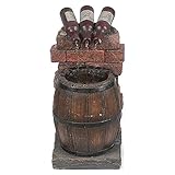 Hundnsney Harz Wein Flasche und Fass Draussen Wasser Brunnen Skulptur Rustikaler Hof & Garten Wasserfall Dekoration