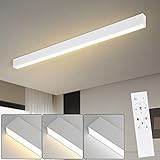 Homefire Deckenlampe LED Deckenleuchte Dimmbar - 100CM Lang Bürolampe Decke Küchenlampe Modern mit Fernbedienung 58W Büro Deckenbeleuchtung Wohnzimmerlampe für Küche Wohnzimmer Schlafzimmer