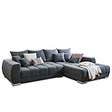 Kabs® Ecksofa Ivy II - gemütliches graues Sofa in L Form, Ottomane Rechts, Wohnlandschaft Couch mit Bezug aus Polyester, Klassische Eckcouch inkl. Kissen, Maße: 300 x 86 x 215 cm