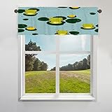 TropicalLife Niedlicher Frosch Tiere Vorhang Volant für Fenster Kleiner Vorhang Halbe Fenster Vorhänge mit Stangentasche für Café Badezimmer Küche Wohnzimmer Dekor, 132 x 30 cm