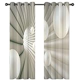 Homxi Vorhänge Blickdicht Modern 2er Set,2 x 107W x 115H cm,Gardinen Wohnzimmer Blickdicht Khaki Geometriemuster Ösenvorhang Modern