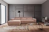 DOMO Collection Brandon Ecksofa, Sofa mit Rückenfunktion in L-Form, Polsterecke, Eckgarnitur, rosa, 285 x 175 cm