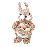 Yardwe Hasen-Ornament Aus Stroh Miniatur-Hasen Für Die Tür Tischdekoration Gewebter Osterhasen-Ornament Kreative Osterhasen-Dekoration -Außenkaninchen-Dekoration Für Den