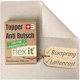 flex it flexTopp - Antirutschmatte für Boxspringbett 138x190 cm, waschbar & schadstofffrei - Anti Rutsch für Topper & Matratzen, Effektiver Matratzenstopper, Stopper für Bett & Boxspring