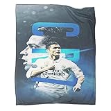 Kuscheldecke Flanell Mikrofaser 50x60inch(127x152cm) 3D Cristiano Ronaldo Decke Gedruckte Fleecedecke Weich Wohndecke Tagesdecke Sofadecke Decke Sofa & Bett Football Star