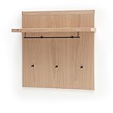 Newroom Wandpaneel Balkeneiche Braun Garderobenpaneel Modern Elegant - 98x93x30 cm (BxHxT) - Wandgarderobe Garderobe - [Celinoa.twenty] Wohnzimmer Diele