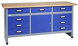 Küpper Werkbank Modell 12877, Breite 170 cm Farbe ultramarinblau