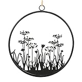 Logbuch-Verlag großer Metallkranz schwarz mit Blumen-Motiv Ø 38,5 cm Dekokranz Deko für Wand & Tür - Geschenk Muttertag