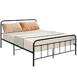 GIANTEX Bettgestell Bettrahmen für 160x200 cm Matratze, Metallbett mit Lattenrost, Doppelbett Metall mit Kopfteil & Fußteil, Stauraum unter dem Bett, Jugendbett Modern Plattformbett (208x164x101 cm)