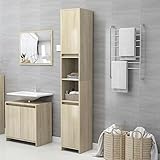 DCRAF Home Möbel Badezimmer Schrank Sonoma Eiche 30x30x183,5 cm Größe Holzwerkstoff