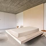 GD HOME Renforce Baumwolle Spannbettlaken/Spannbetttuch aus 100% Baumwolle/Weiches und Atmungsaktives Leintuch 90 x 200 x 30 cm/Jersey Bettlaken/Creme