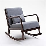 Bequemer Lounge-Sessel, bequemer Relax-Schaukelstuhl, Lounge-Sessel mit cremefarbenem Baumwollstoff-Kissen, Heimsitz ist entspannter und bequemer Relax-Schaukelstuhl (Grau B)