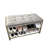 CLoxks Schuhschrank Schuhgestell Sofa Sitzhocker Schuhwechselgestell, Gebraucht im Schlafzimmer Wohnzimmer Korridor Schuh Organizer Regal Einkaufszentrum Kleidung Montagehocker Schuhregal