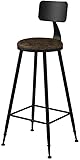 JYCCH BarHocker, industrieller runder Leder-Barstühle mit Rückenlehne, hoch, für Küche, Esszimmer, gepolsterte Kneipe, Bistrohocker, nordischer Stil, 76,2 cm Sitzhöhe (braun, 85 cm)