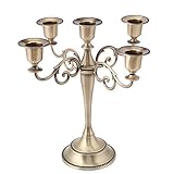 Kerzenhalter mit 5 Armen, Legierung, Kerzenhalter im europäischen Stil, Kerzenständer für Hochzeiten, Kerzenständer mit 5 Armen, Kerzenständer Bronze