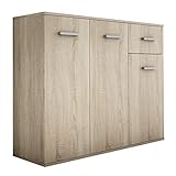 Komodenschrank mit Schublade und Türen, Farbe: Sonoma Eiche, A: 112 x 85 x 33 cm, Schubladenkommode, Kommode mit Schubladen, Schlafzimmer Kommode, Kommode Flur, Highboard, Sideboard Wohnzimmer