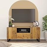 Tidyard TV-Schrank Lowboard Fernsehschrank Fernsehtisch Sideboard TV Tisch TV Stand Medienschrank TV Möbel TV Board Sofatisch 105x33,5x46 cm Massivholz Mango & Holzwerkstoff