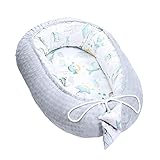 Warmes Nestchen Baby 90x50 cm - Kuschelnest Neugeborene Nestchen Winter/Herbst Kokon Babynest Wassertiere Hellgrau