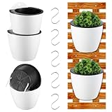 yeesport Selbstabsorbierender Blumentopf 5 Stück mit Haken, hängender Blumentopf, selbstbewässernder Blumeneimer, automatischer Bewässerungspflanzer für Balkon, Gartenzaun, Wand, Regal