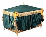Hundebett Barock Katzenbett Himmelbett Hundekissen Betthimmel Grün 115cm cat1004 Palazzo Exklusiv