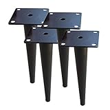 ISolay Sofafuß4 Metallverstellung Möbelfüße Schrank Couchtisch Stützbeine Hardware-Zubehör Schrägkegel Schwarz, gal