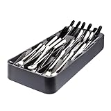 BOAA Fresh Besteckorganizer für die Küchenschublade, 9 Fächer für 48 Besteckteile Besteckkasten, Ordnungssystem Küche, Schubladen Organizer Küche, Aufbewahrung Küche (9 Fächer Anthrazit)