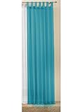 Transparente einfarbige Gardine aus Voile, viele attraktive Farbe, 245x140, Türkis, 61000