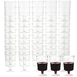 MATANA 50 Stück Weingläser aus Plastik für Hochzeiten, Geburtstage, Weihnachten, Picknicks, Outdoor-Partys - Transparent, 180ml - Mehrweg & Stabil