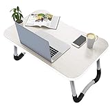 Vasen Laptoptisch fürs Bett, Klappbar Laptop Betttisch Laptoptisch, Betttablett für Surfen Arbeiten auf dem Sofa, Kompatibel mit Laptops bis zu 17 Zoll (Weiß)