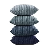 Topfinel Kissenbezug blau 40x40 4er Set Kordsamt Kissenbezüge Kissenhülle Dekokissenbezug sofakissen dekokissen deko für Sofa Schlafzimmer Wohnzimmer Balkon Kinder flauschig Farbverlauf